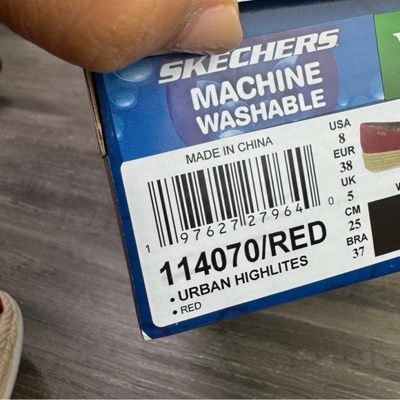 BNIB Bobs Skechers Urban Highlites Red Espadrille Wedge shoes - Picture 5 of 7